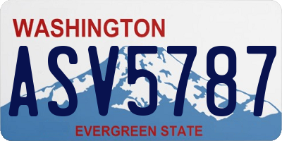 WA license plate ASV5787