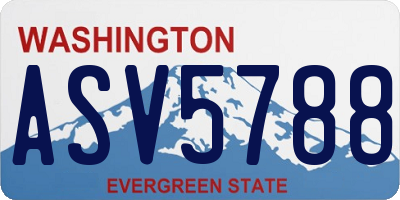 WA license plate ASV5788