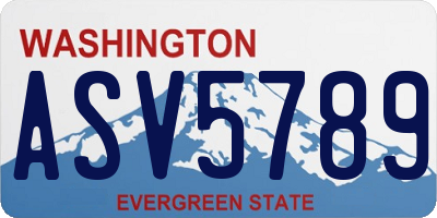 WA license plate ASV5789