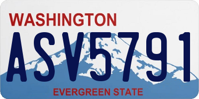 WA license plate ASV5791
