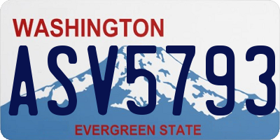WA license plate ASV5793