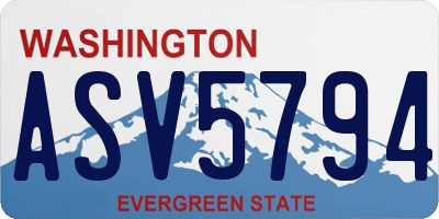 WA license plate ASV5794