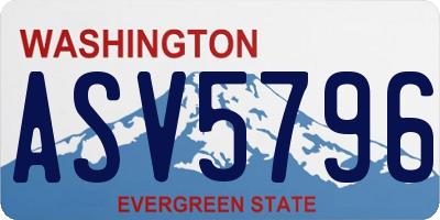 WA license plate ASV5796