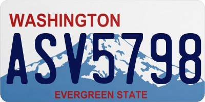 WA license plate ASV5798
