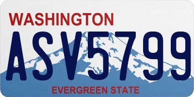 WA license plate ASV5799