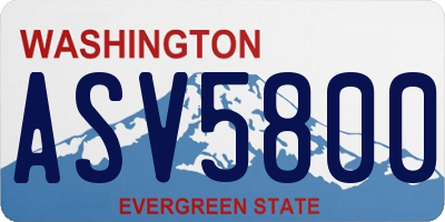 WA license plate ASV5800