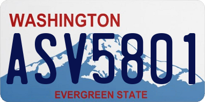 WA license plate ASV5801