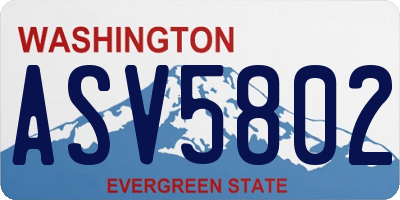 WA license plate ASV5802