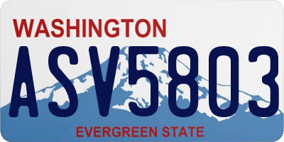 WA license plate ASV5803