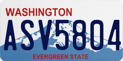 WA license plate ASV5804