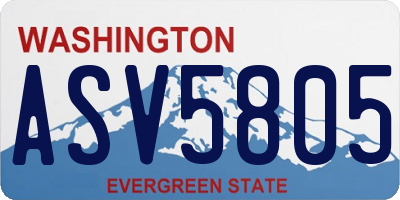 WA license plate ASV5805