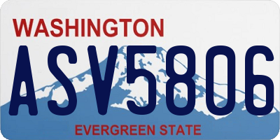 WA license plate ASV5806