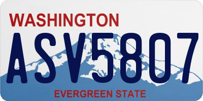 WA license plate ASV5807