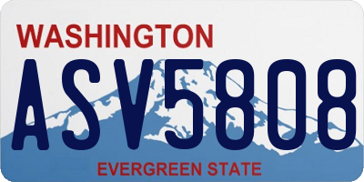 WA license plate ASV5808
