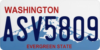 WA license plate ASV5809