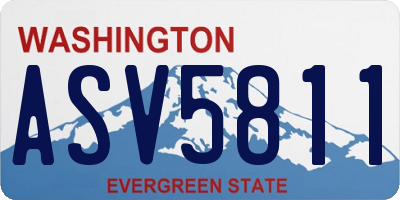WA license plate ASV5811