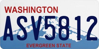 WA license plate ASV5812