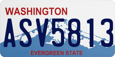 WA license plate ASV5813