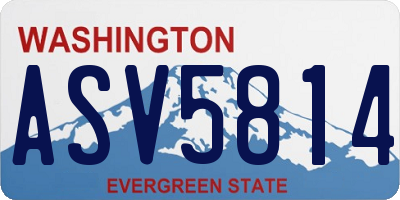 WA license plate ASV5814
