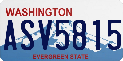 WA license plate ASV5815