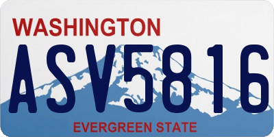 WA license plate ASV5816