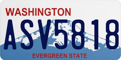WA license plate ASV5818
