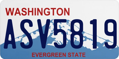 WA license plate ASV5819
