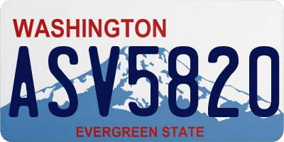 WA license plate ASV5820