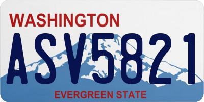 WA license plate ASV5821