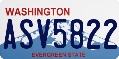 WA license plate ASV5822