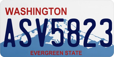 WA license plate ASV5823