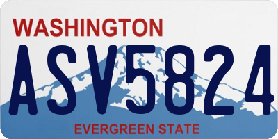 WA license plate ASV5824