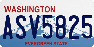WA license plate ASV5825