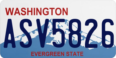 WA license plate ASV5826