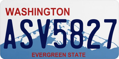 WA license plate ASV5827