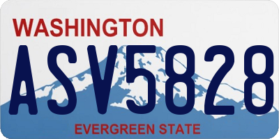 WA license plate ASV5828