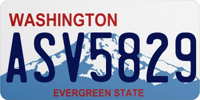 WA license plate ASV5829
