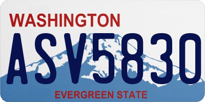 WA license plate ASV5830
