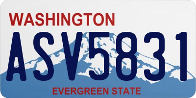 WA license plate ASV5831