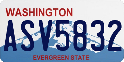 WA license plate ASV5832