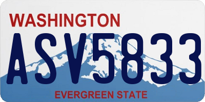 WA license plate ASV5833