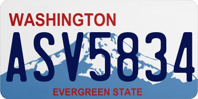WA license plate ASV5834