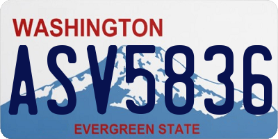 WA license plate ASV5836