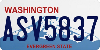 WA license plate ASV5837