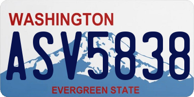 WA license plate ASV5838
