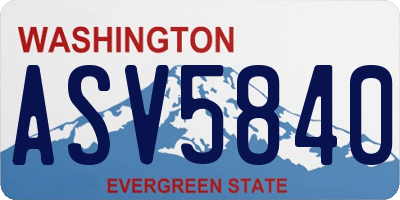 WA license plate ASV5840