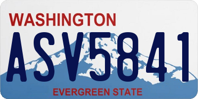 WA license plate ASV5841