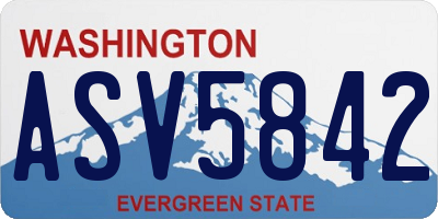WA license plate ASV5842