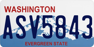 WA license plate ASV5843