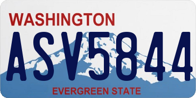 WA license plate ASV5844